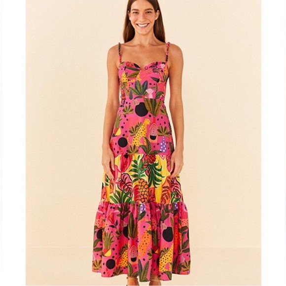 FARM Rio Pink and Yellow Maxi Dress - Picture 1 of 3